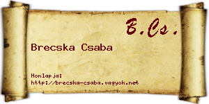 Brecska Csaba névjegykártya