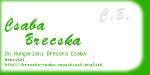csaba brecska business card